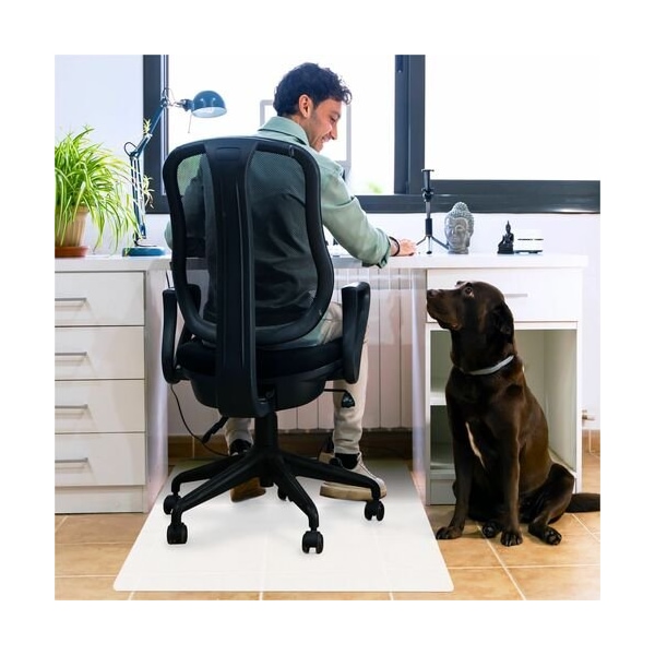 Floortex Chairmat, Anti-Slip, 46inWx57inLx3/5inH, White FLRNCMFLLAC0004 - main